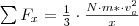 \sum F_x = \frac{1}{3} \cdot \frac{N \cdot m* \cdot v_a^2}{x} \sum F_x = \frac{1}{3} \cdot \frac{N \cdot m* \cdot v_a^2}{x}