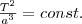 \frac{T^2}{a^3}=const.