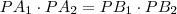 PA_1\cdot PA_2=PB_1\cdot PB_2