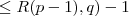 \le R(p-1), q)-1 \le R(p-1), q)-1