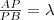 \frac{AP}{PB}=\lambda \frac{AP}{PB}=\lambda