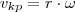 v_{kp} &=& r\cdot\omega v_{kp} &=& r\cdot\omega