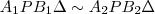 A_1PB_1\Delta\sim A_2PB_2\Delta