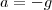 a=-g