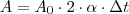 A=A_0 \cdot 2 \cdot \alpha \cdot \Delta t