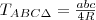 T_{ABC\Delta}=\frac{abc}{4R}