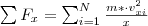 \sum F_x = \sum_{i=1}^N\frac{m* \cdot v_{xi}^2}{x} \sum F_x = \sum_{i=1}^N\frac{m* \cdot v_{xi}^2}{x}