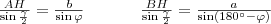 \frac{AH}{\sin \frac{\gamma}{2}}=\frac{b}{\sin \varphi}~~~~~~~~~~\frac{BH}{\sin \frac{\gamma}{2}}=\frac{a}{\sin (180^{\circ}-\varphi)}