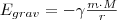 E_{grav}=-\gamma \frac{m \cdot M}{r}