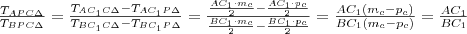 \frac{T_{APC\Delta}}{T_{BPC\Delta}}=\frac{T_{AC_1C\Delta}-T_{AC_1P\Delta}}{T_{BC_1C\Delta}-T_{BC_1P\Delta}}=\frac{\frac{AC_1\cdot m_c}{2}-\frac{AC_1\cdot p_c}{2}}{\frac{BC_1\cdot m_c}{2}-\frac{BC_1\cdot p_c}{2}}=\frac{AC_1(m_c-p_c)}{BC_1(m_c-p_c)}=\frac{AC_1}{BC_1}